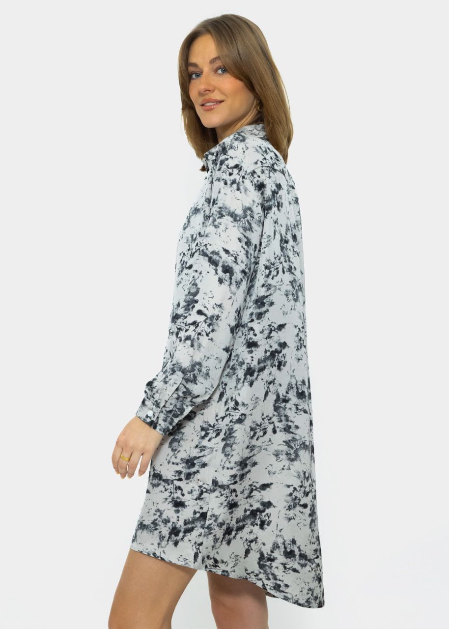Shirt dress with print - gray