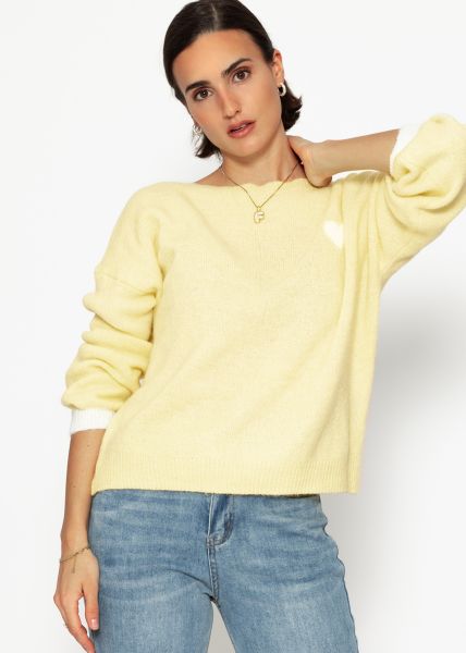 Sweater with heart - yellow