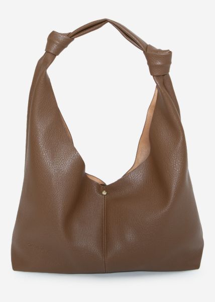 Shopper with knot detail - brown