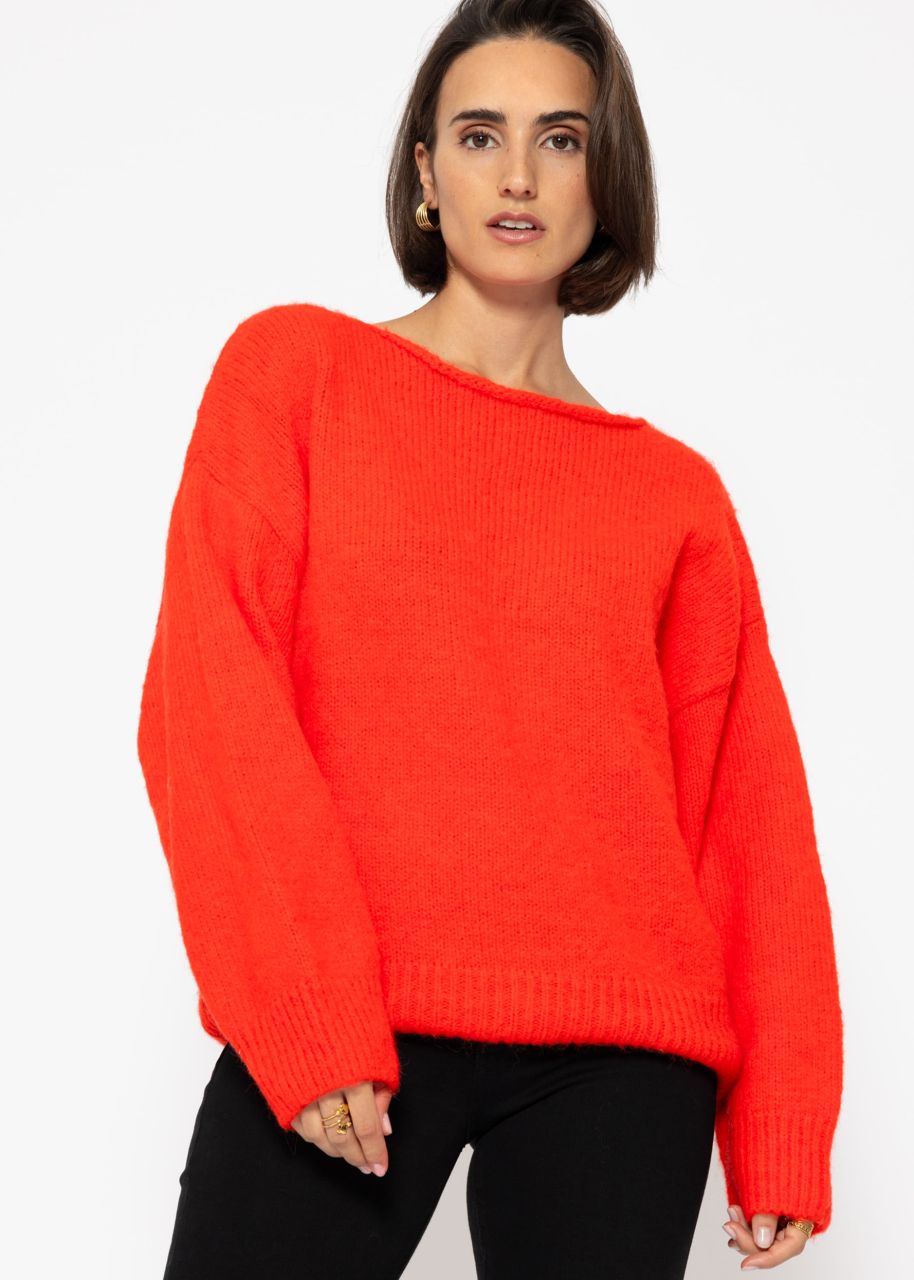 Oversize sweater - orangered