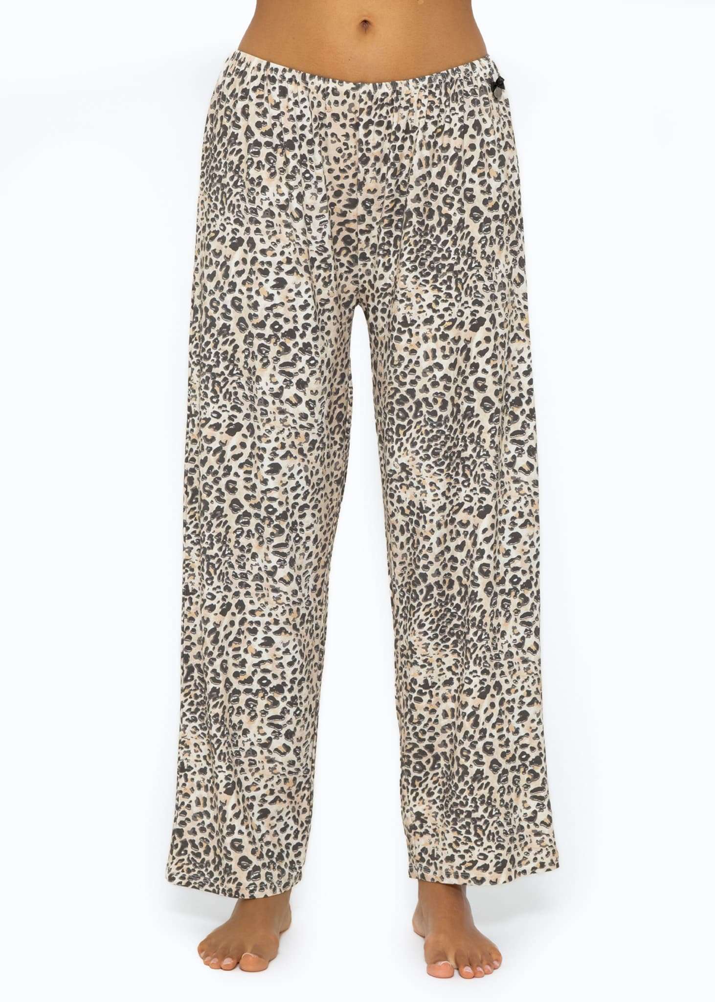 Pyjama pants with leopard print - offwhite