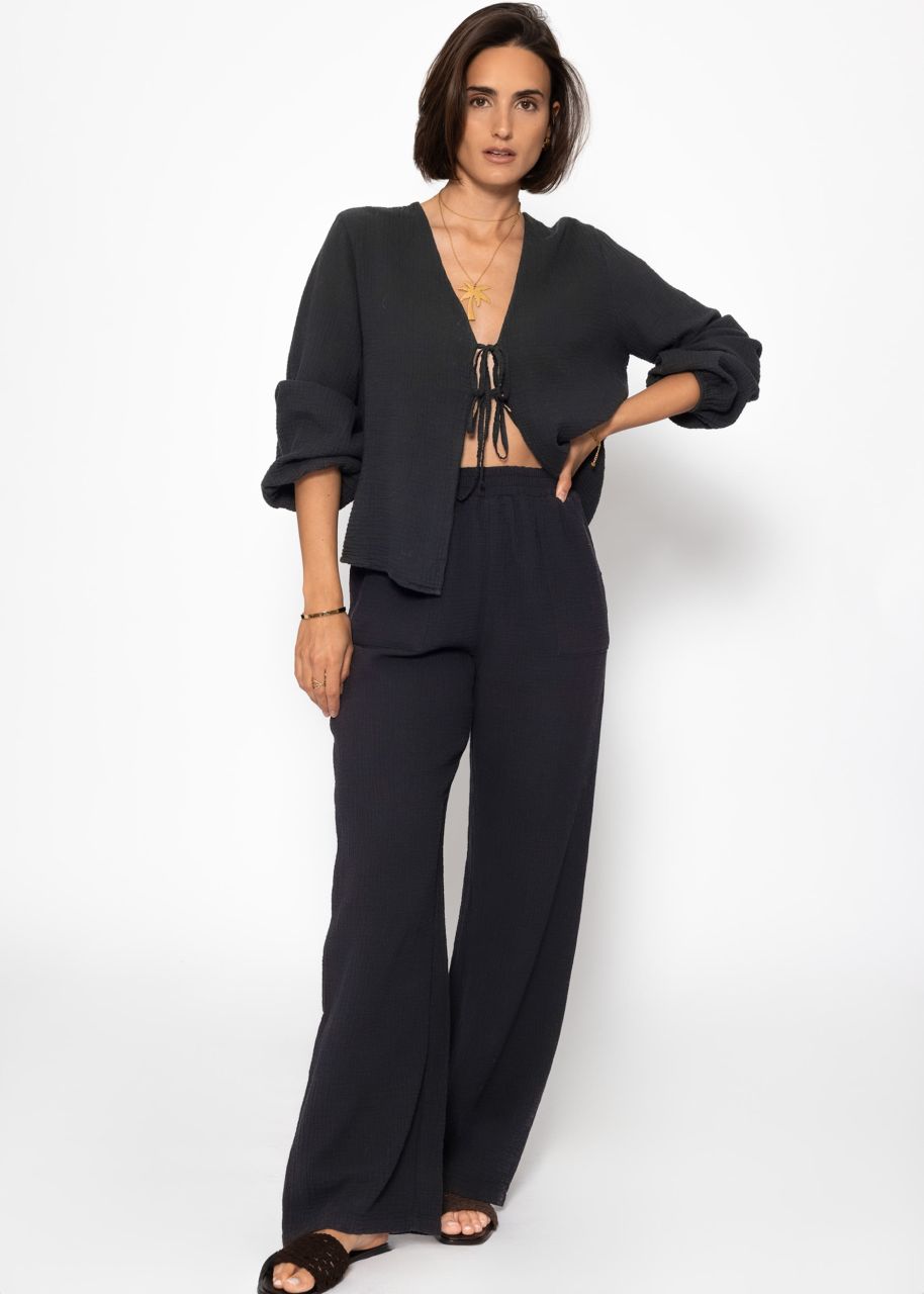 Muslin trousers - black