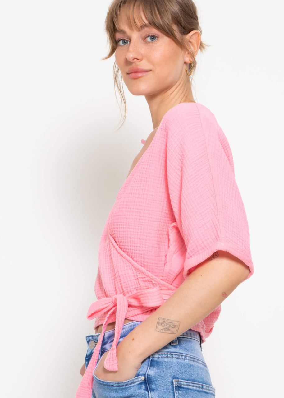 Muslin blouse for wrapping - baby pink