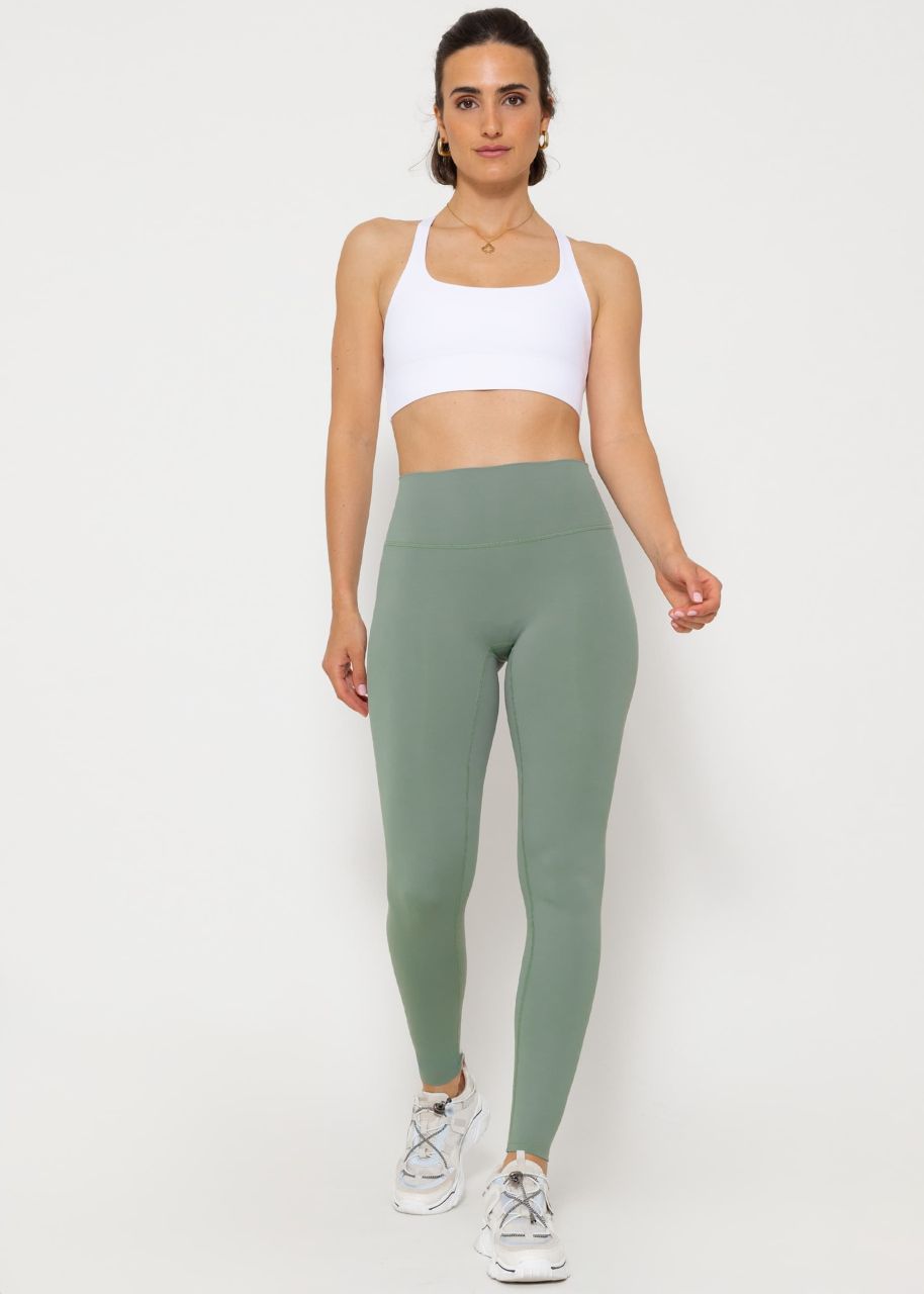 High waist sports leggings - khaki