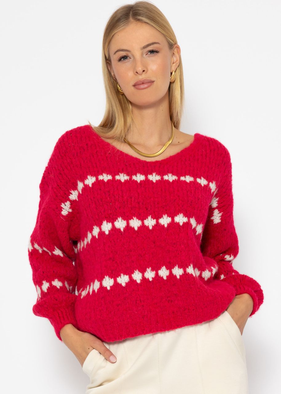 Jumper with fantasy stripe pattern - pink