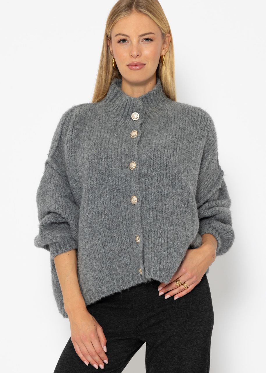 Jessica Haller Cosy oversized cardigan with buttons - grey