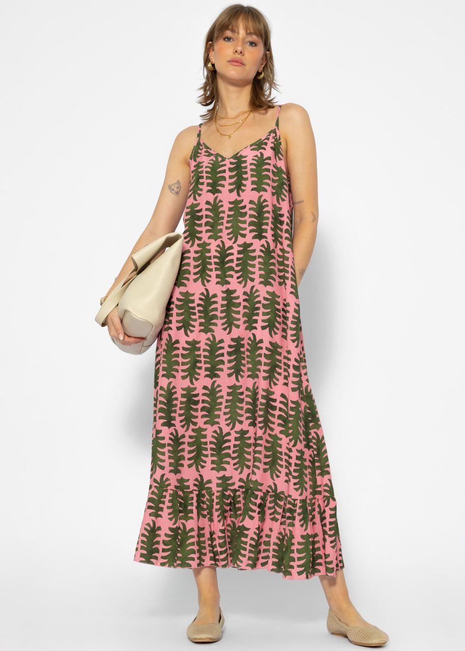 Maxi dress with print - pink