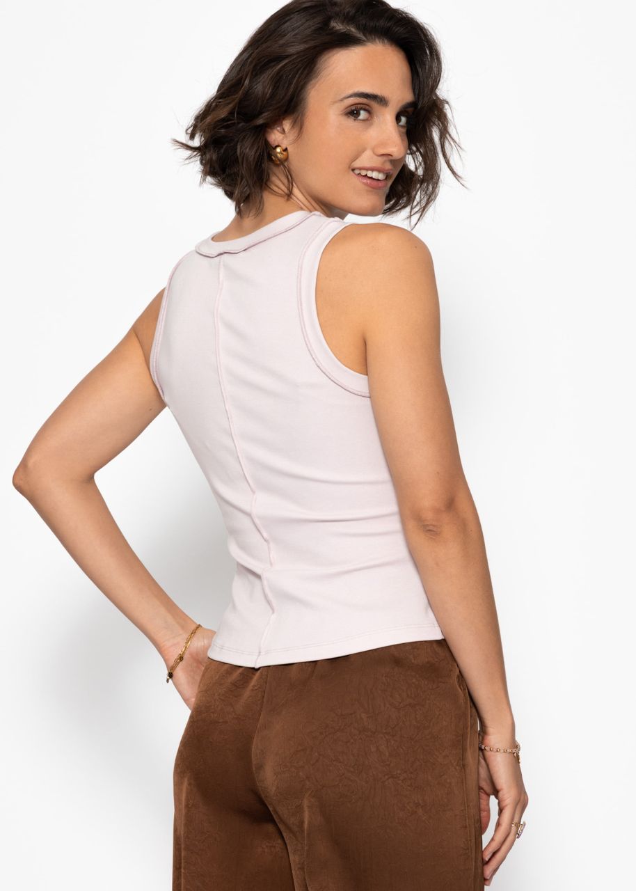 Tank top with outer seams in lilac