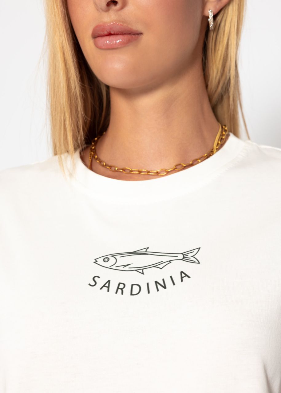 T-shirt with Sardinia print - offwhite