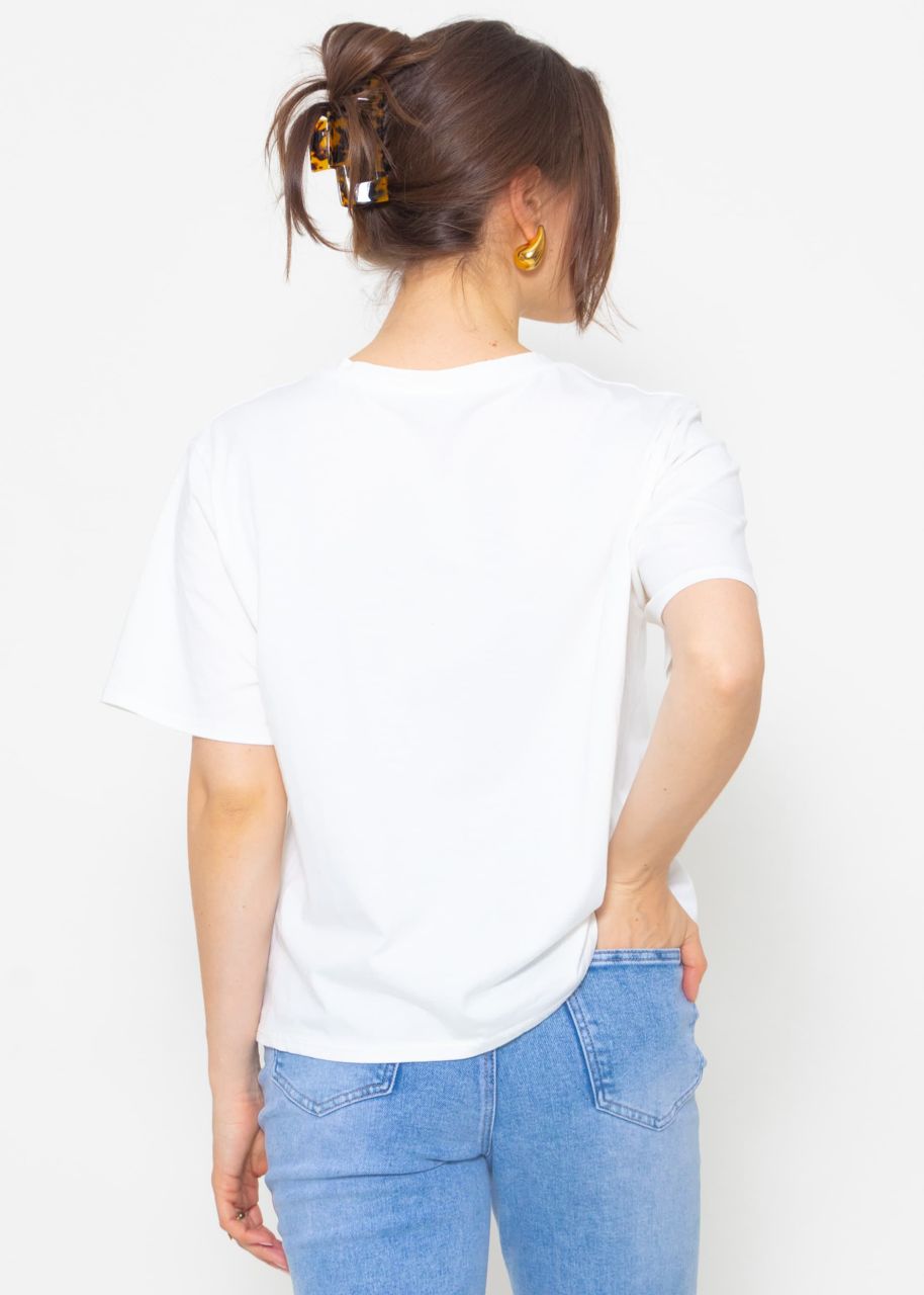 Oversized T-shirt with "MOM" print - offwhite