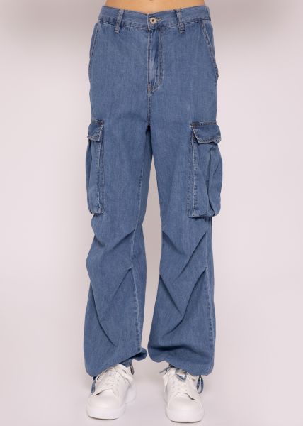 Casual parachute jeans, blue