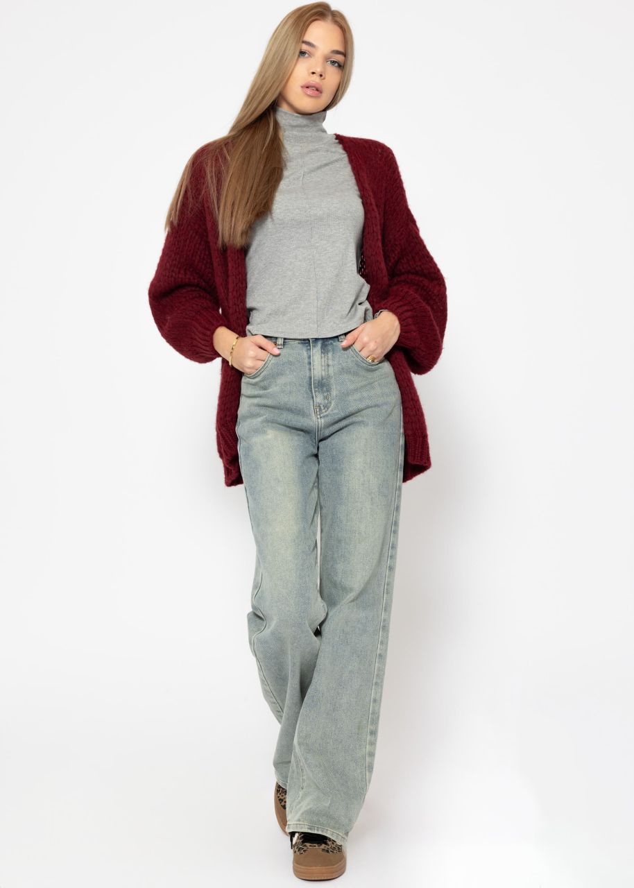 Oversize cardigan - burgundy red