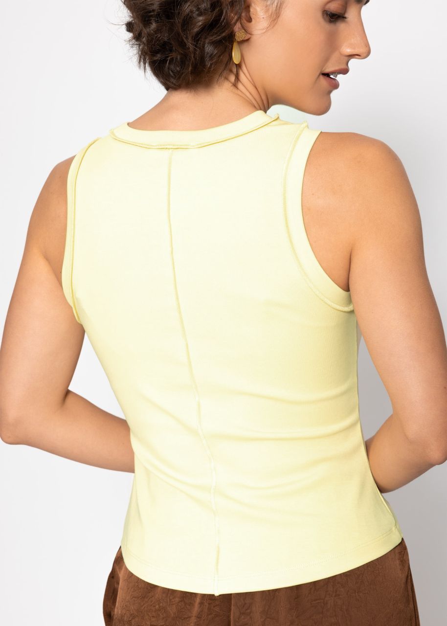 Tank top with outer seams - yellow