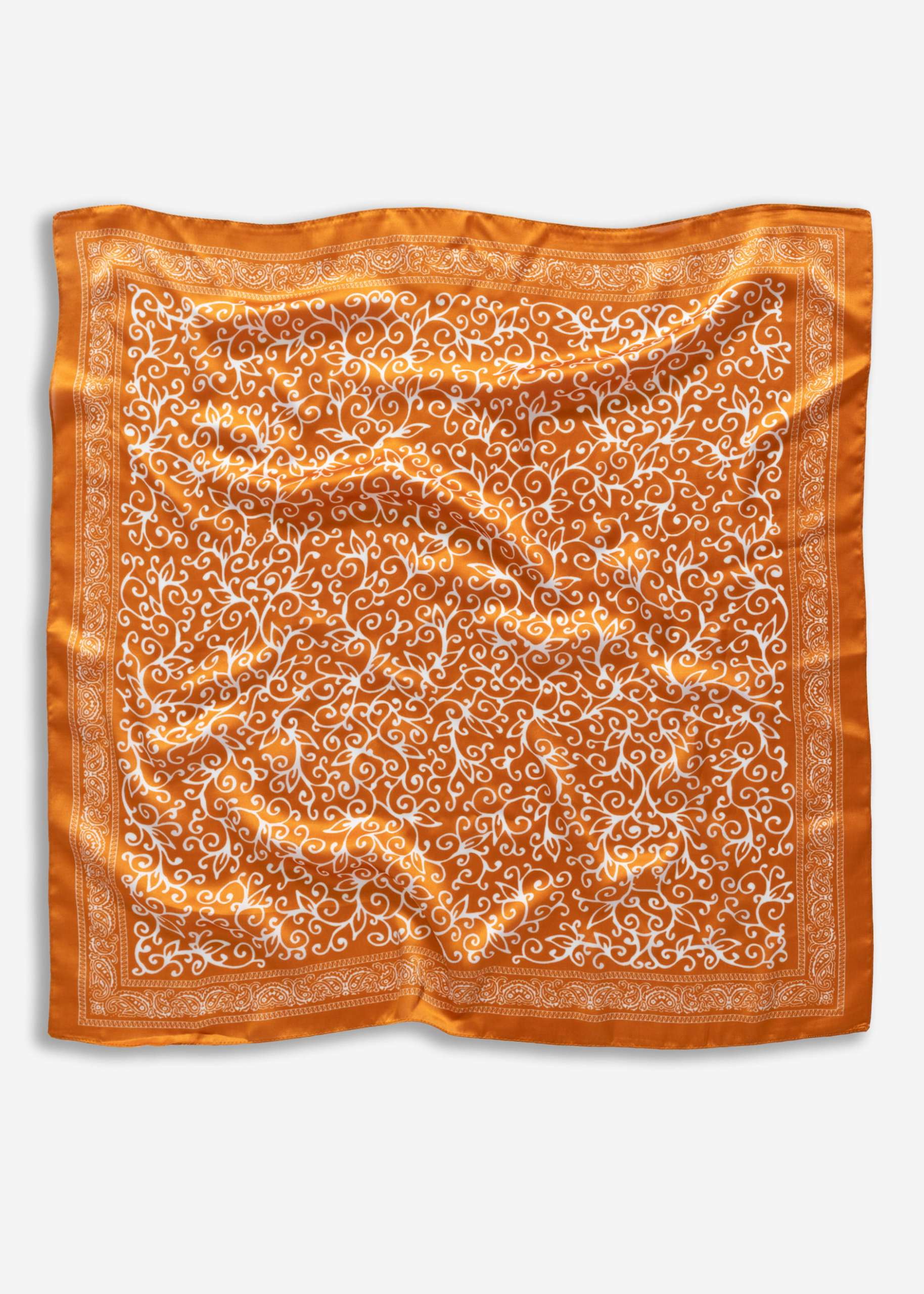 Scarf with filigree print - orange