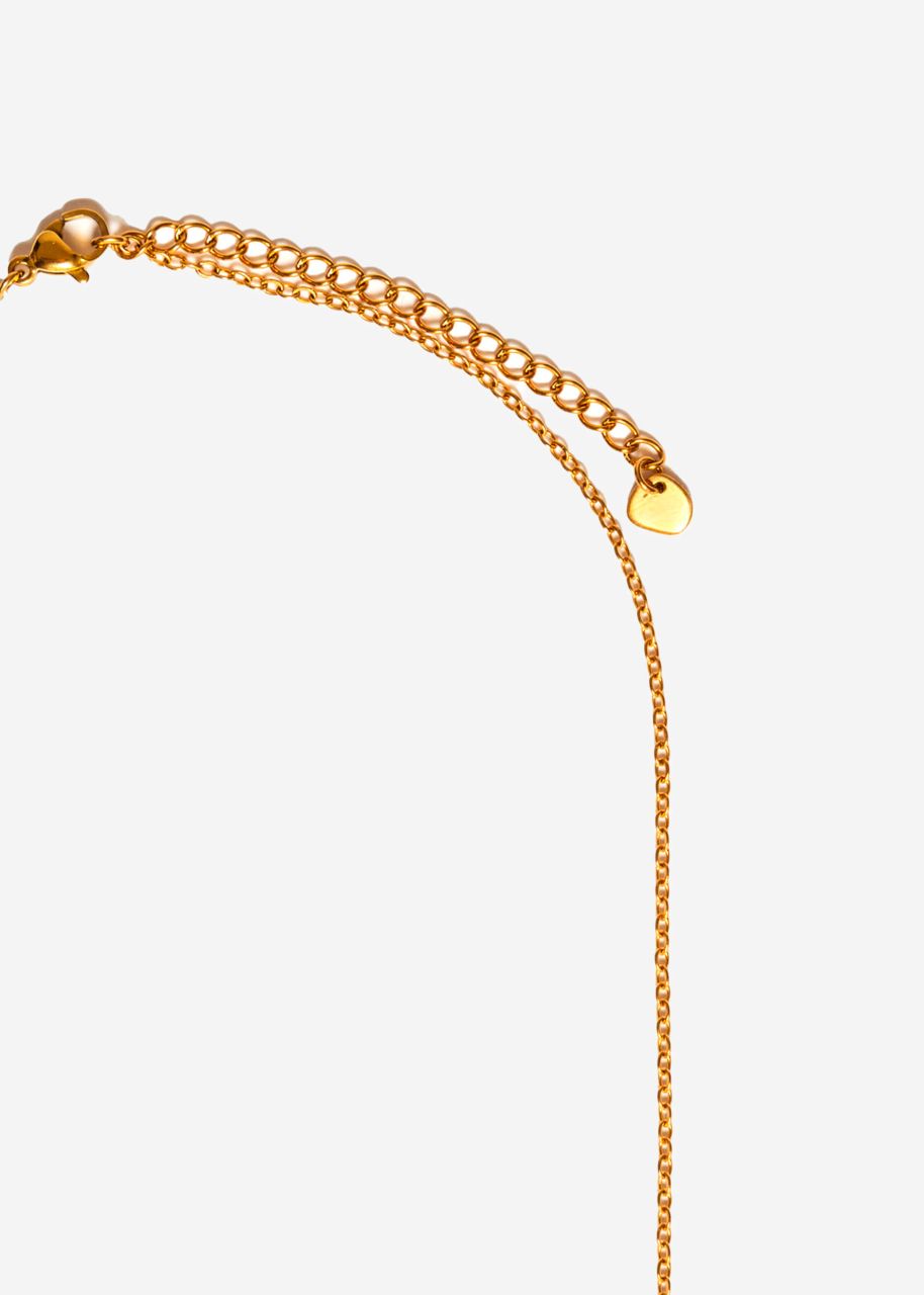 Long necklace with palm tree - gold