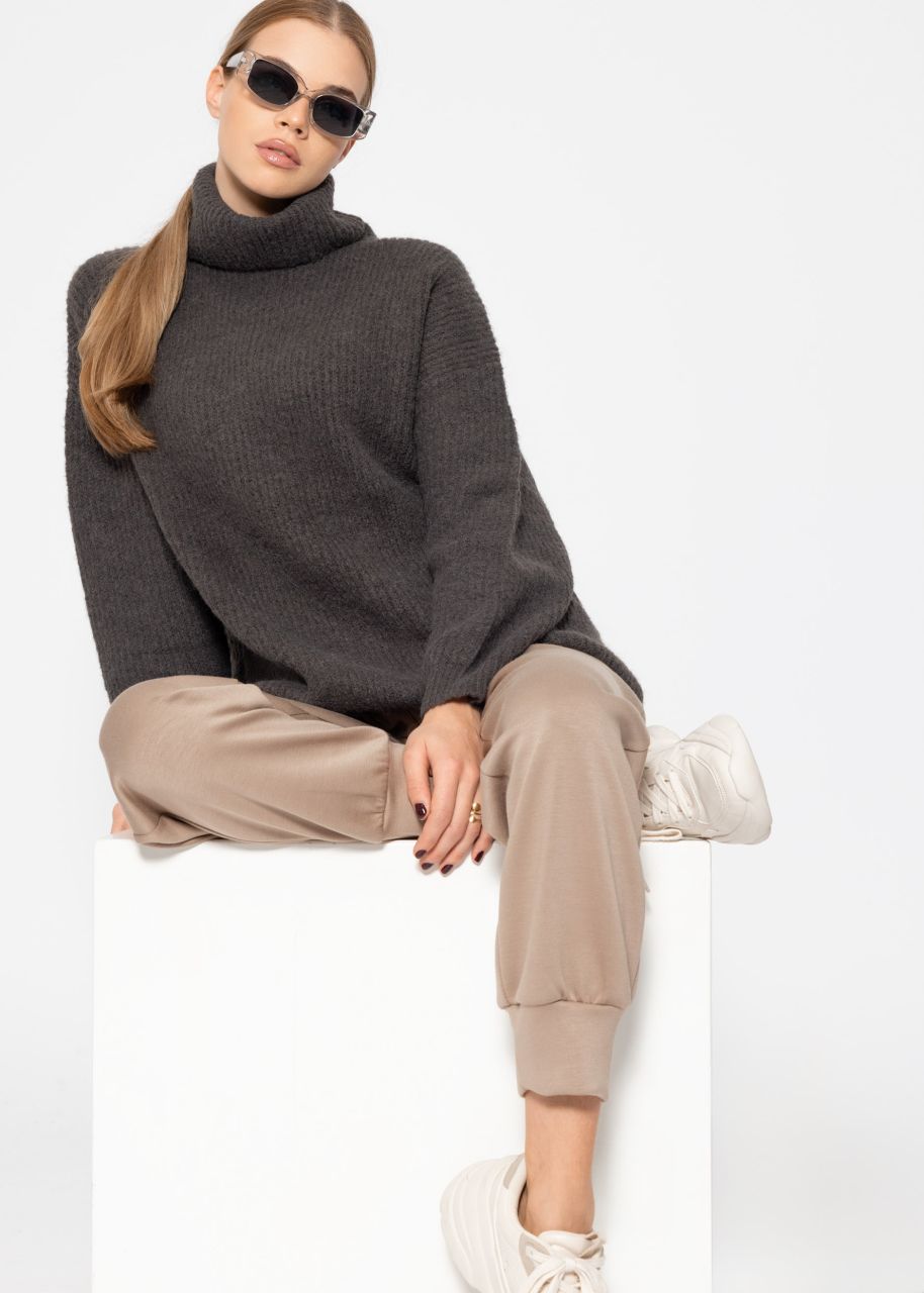 Oversize turtleneck sweater - anthracite