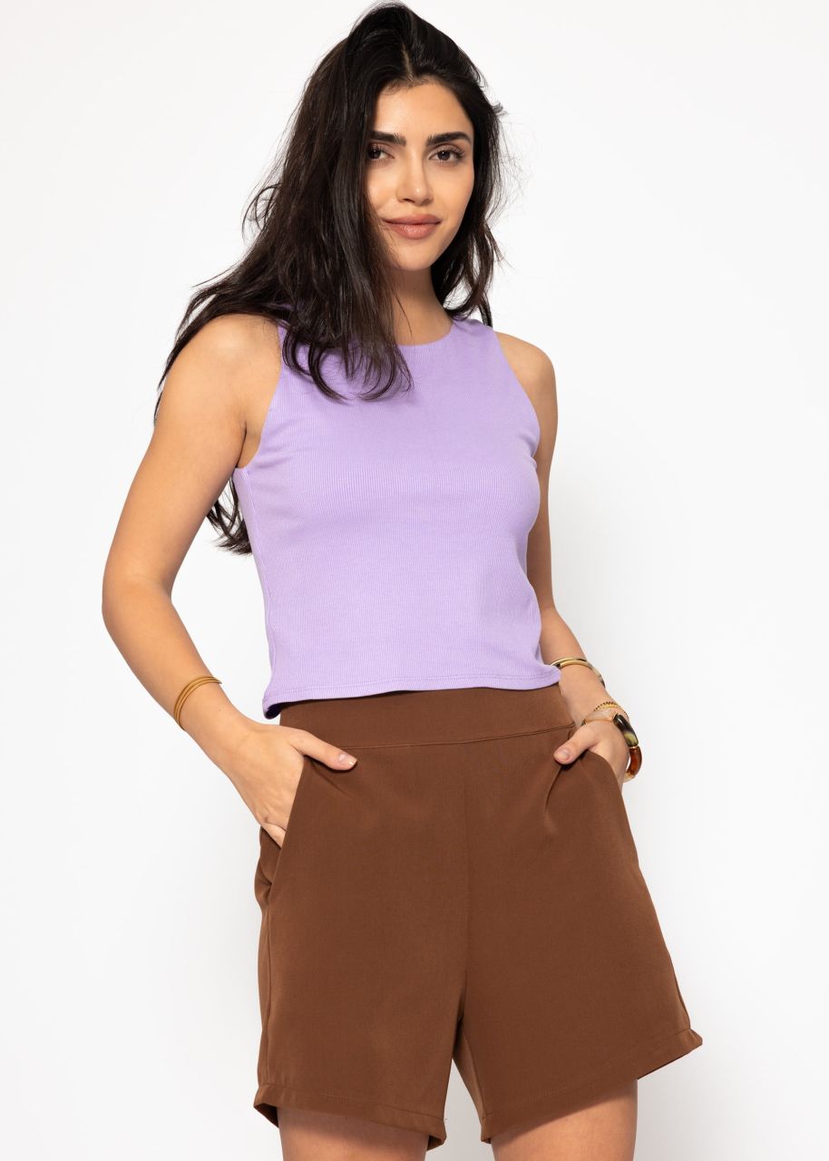 Double-layer ribbed tank top - lilac