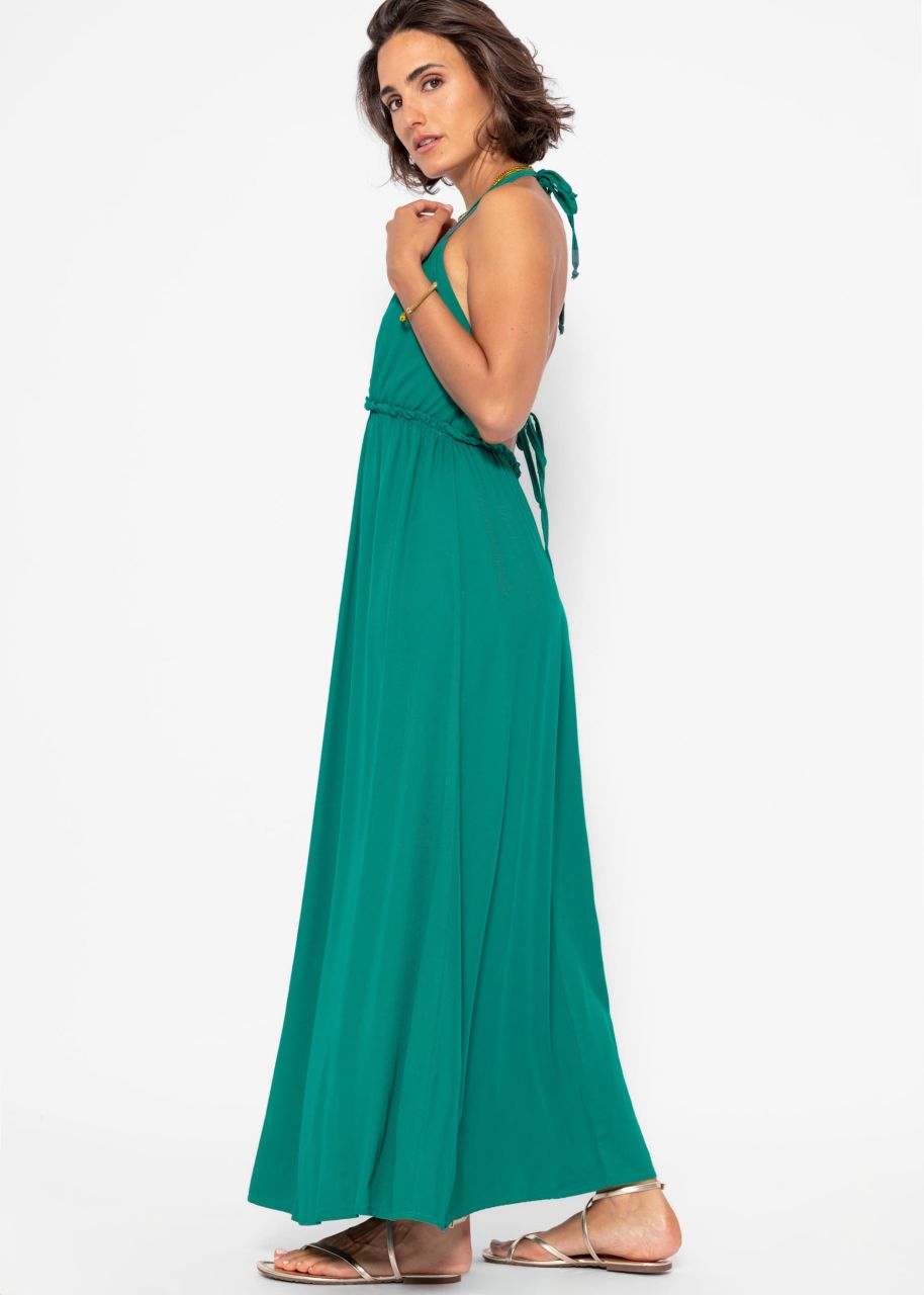 Halter neck maxi dress - green