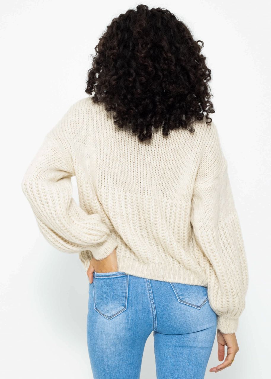 Sweater with structure - beige
