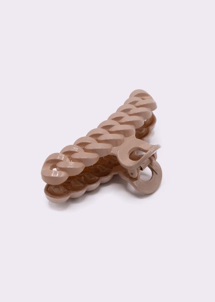 Chain links hair clip, mauve