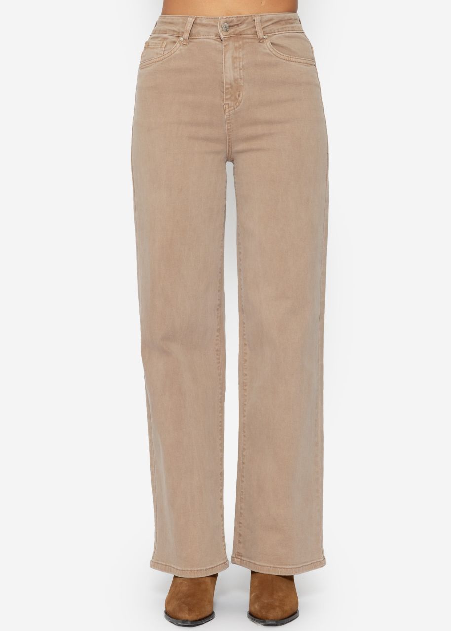 Jeans with wide leg - taupe