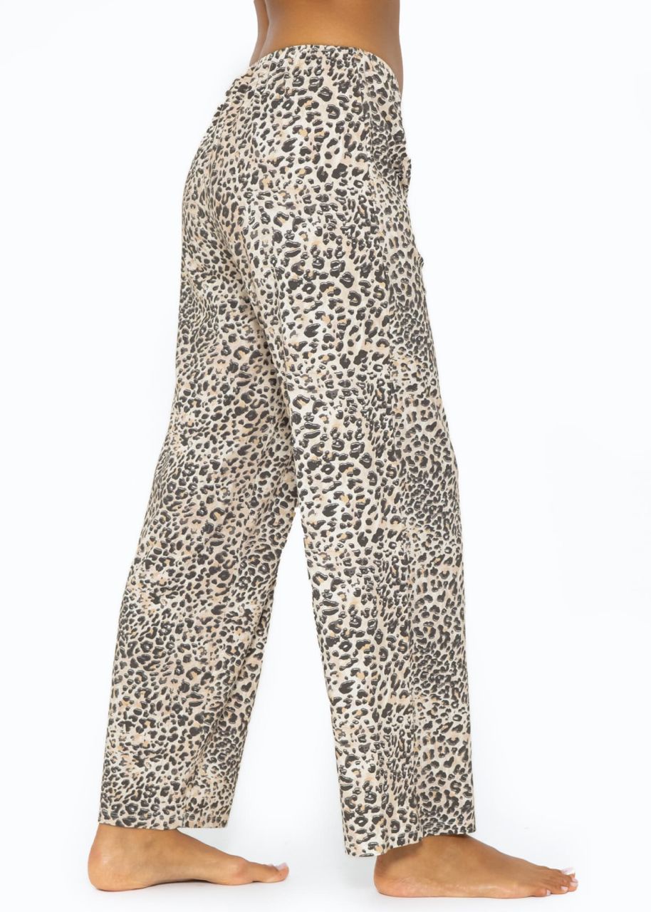 Pyjama pants with leopard print - offwhite