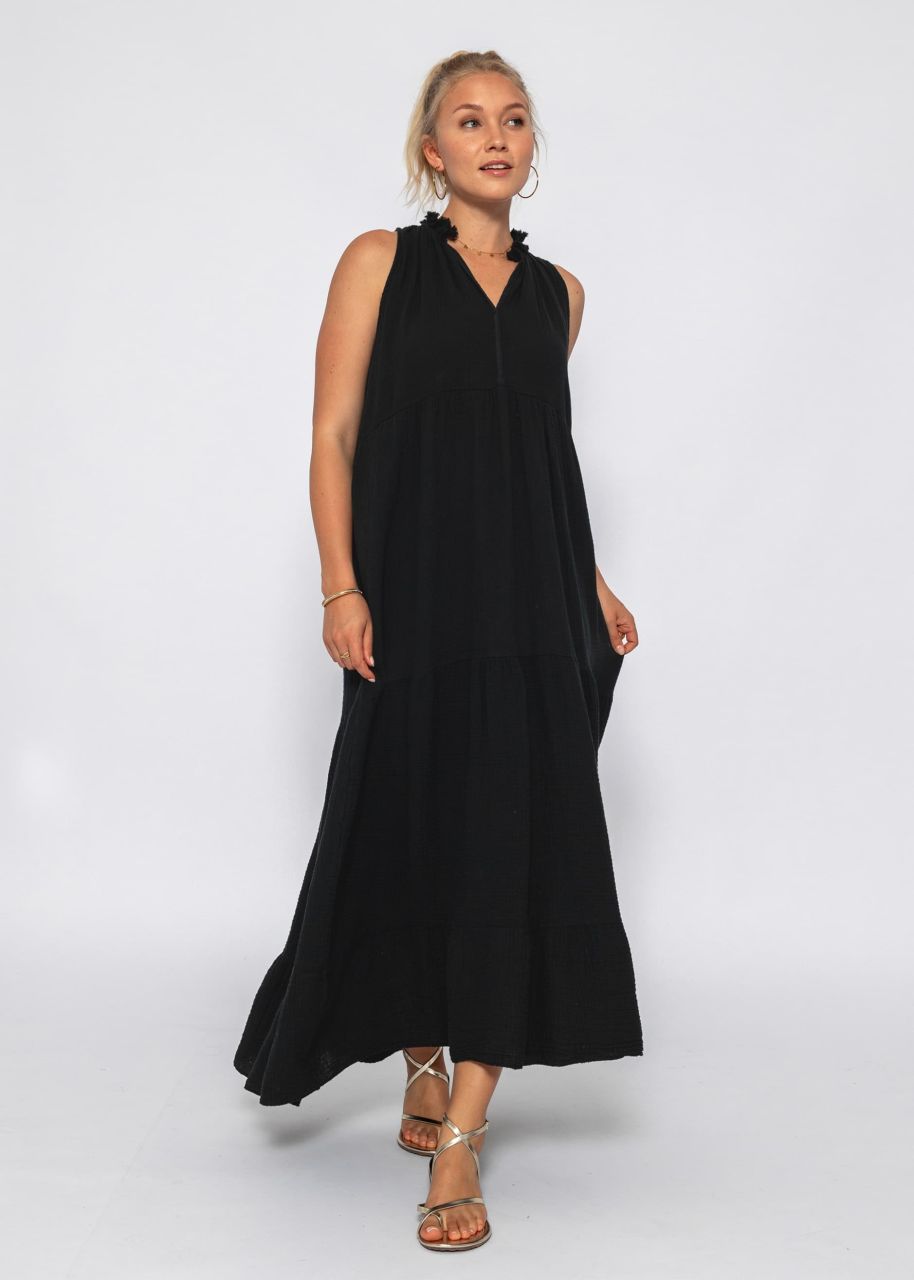 Long muslin dress - black