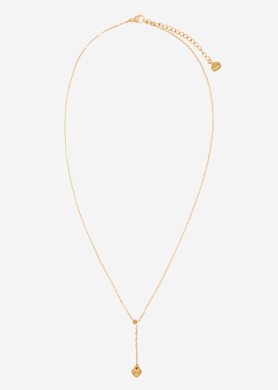 Delicate chain with heart pendant - gold