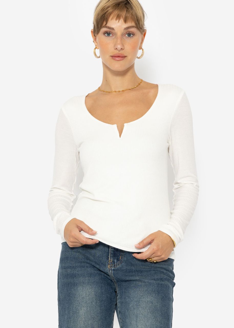 Ribbed long sleeve shirt - offwhite