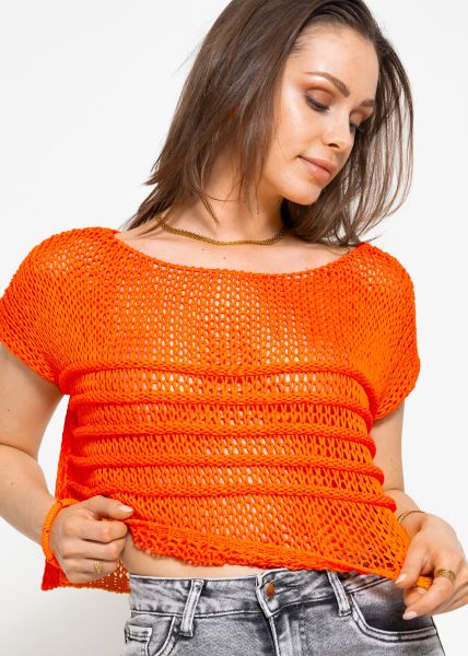Chunky crop sweater - orange