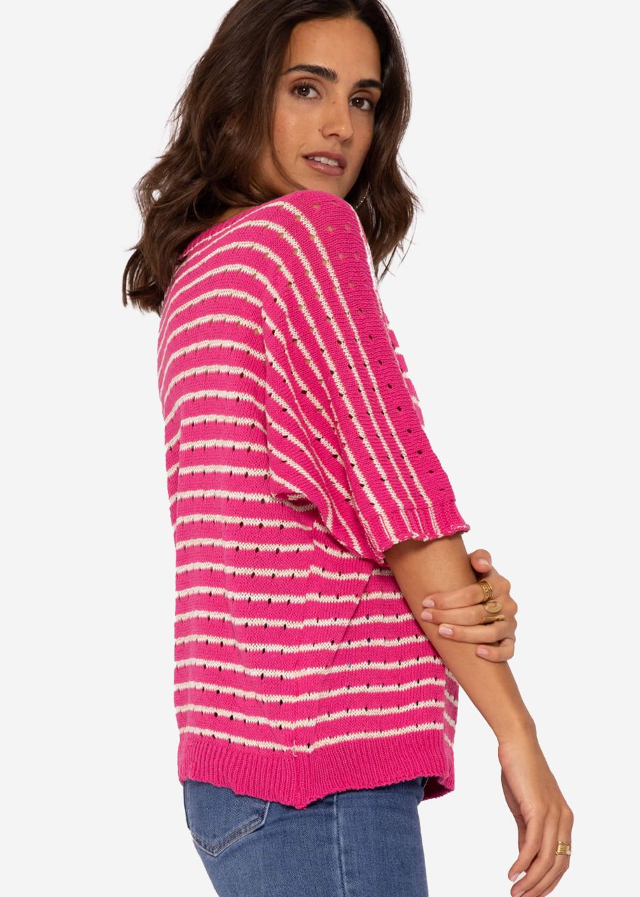 Oversize half sleeve sweater, pink