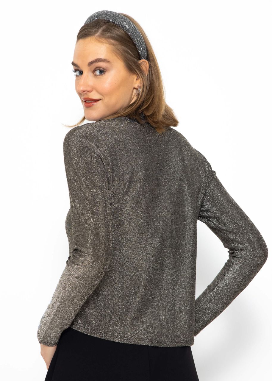 Glitter long sleeve shirt - silver