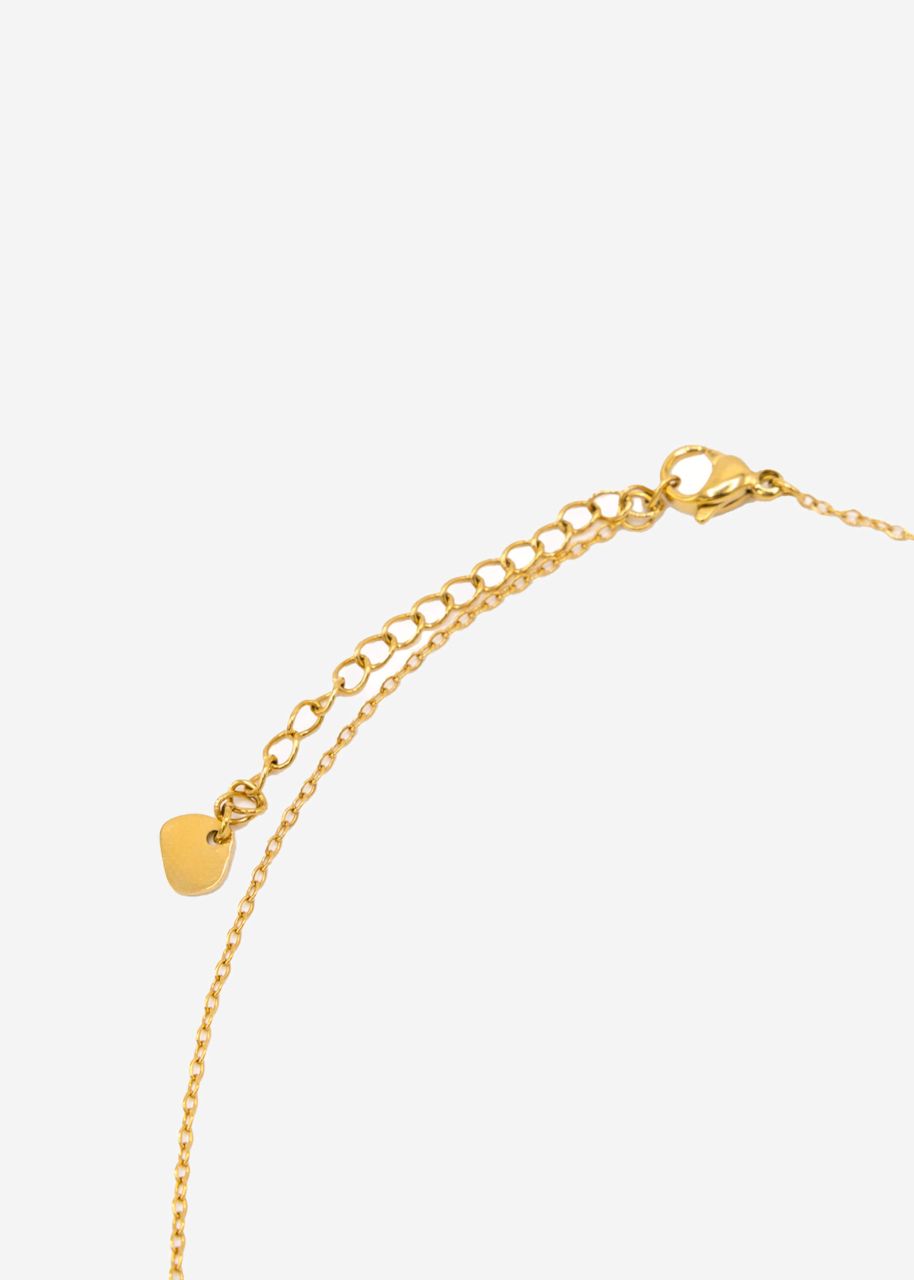 Necklace with 3 circles, gold