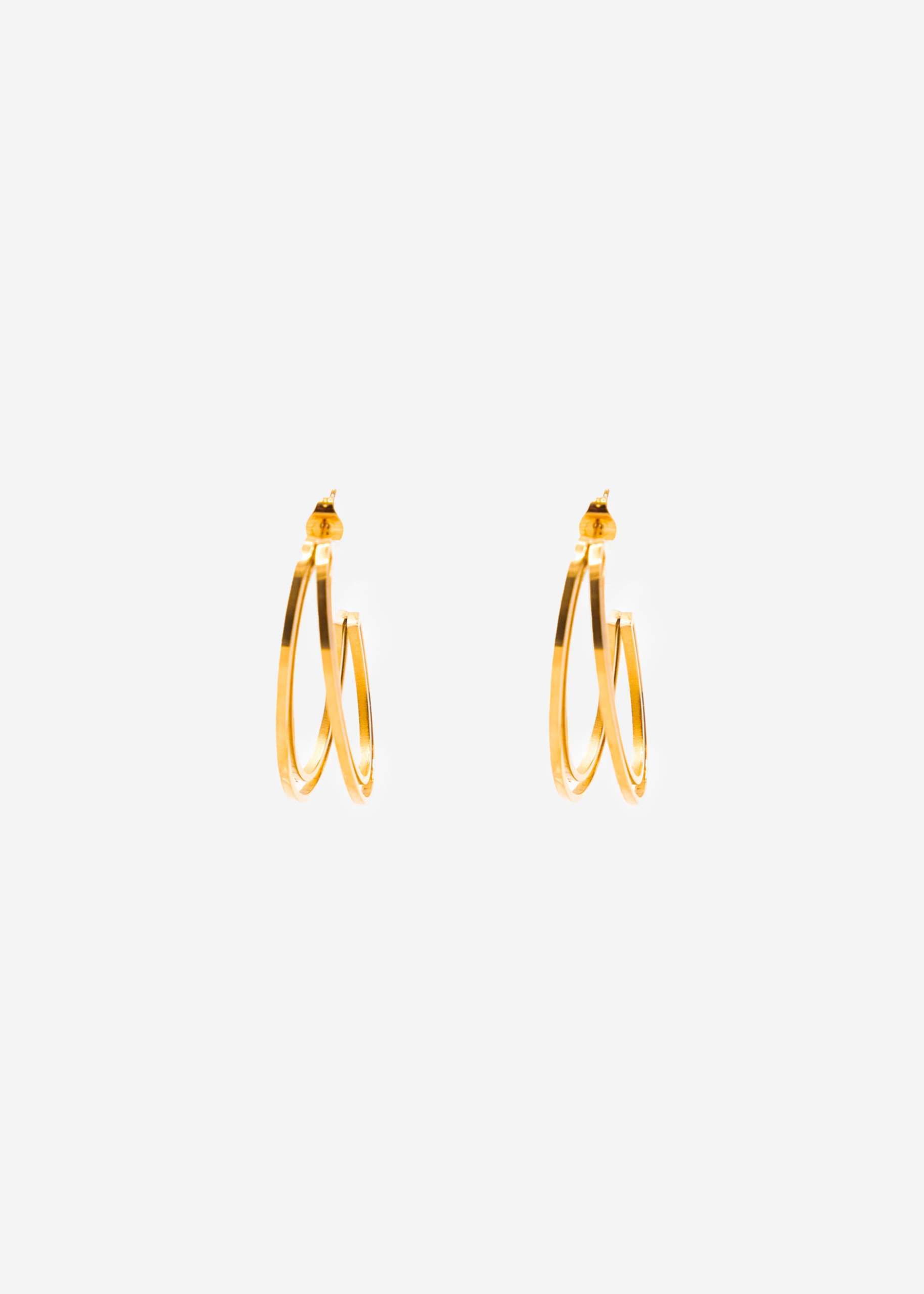 Fine double hoop earrings - gold