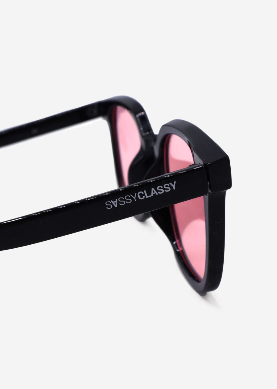 Sunglasses with pink tinted lenses - black