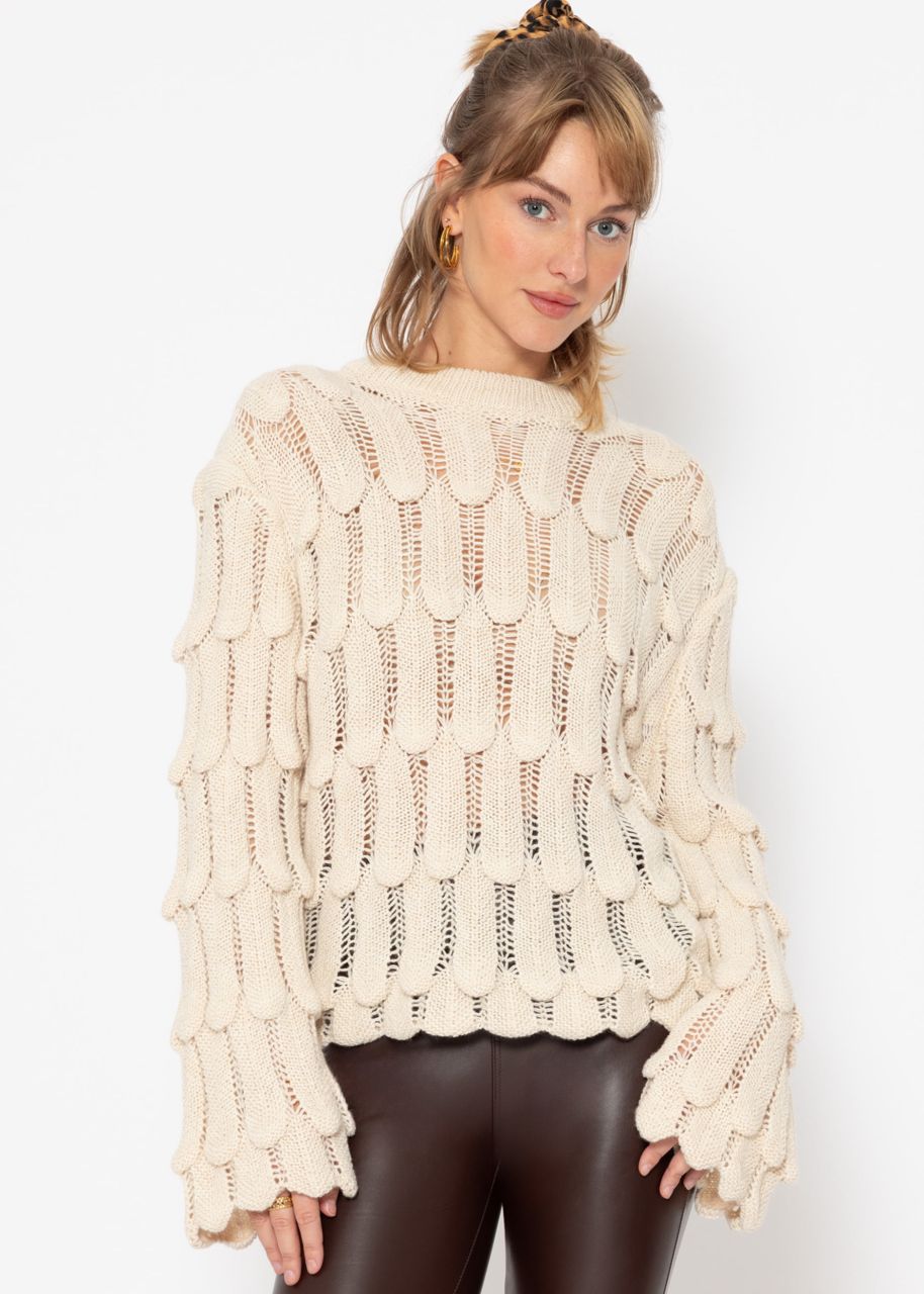 Jumper with pattern - beige