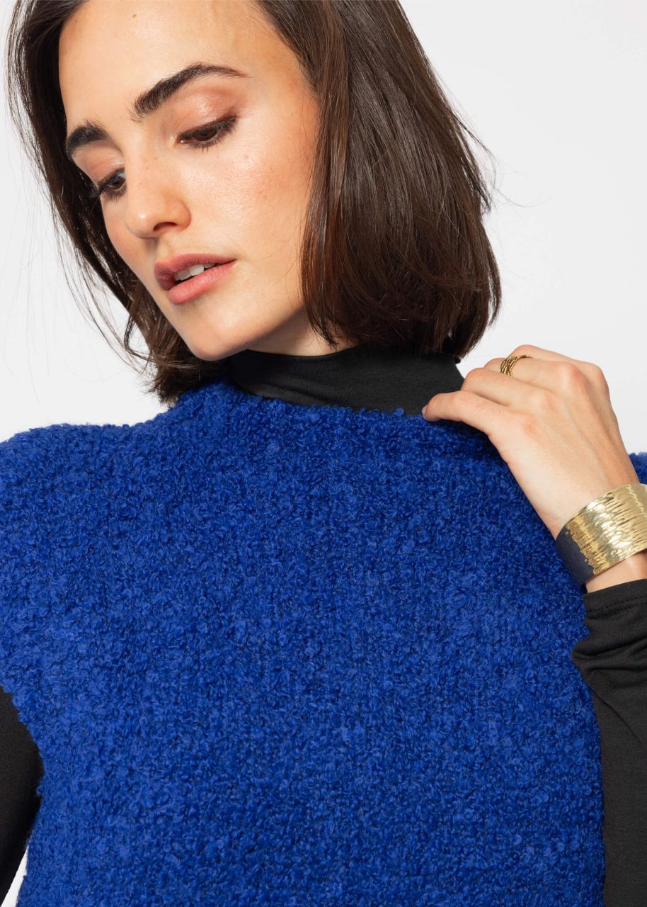 Casual knitted pullover - cobalt blue