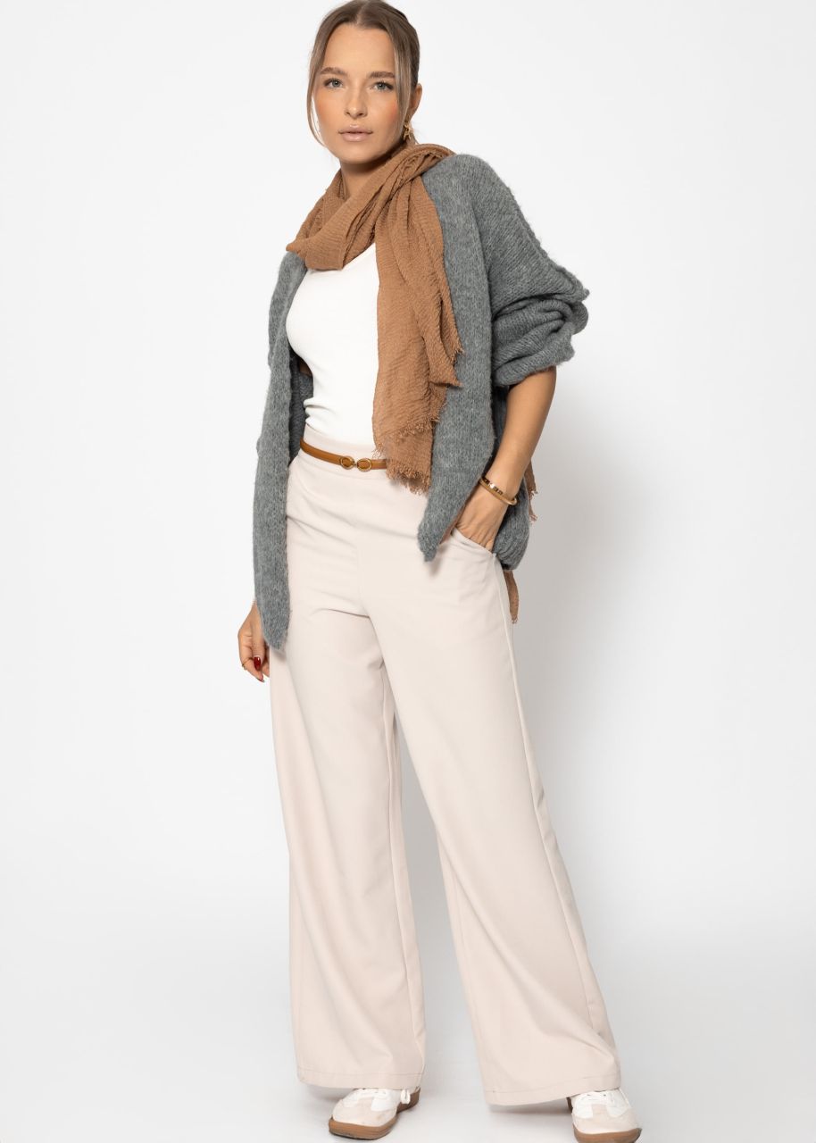 Casual cardigan with outer seams - dark grey