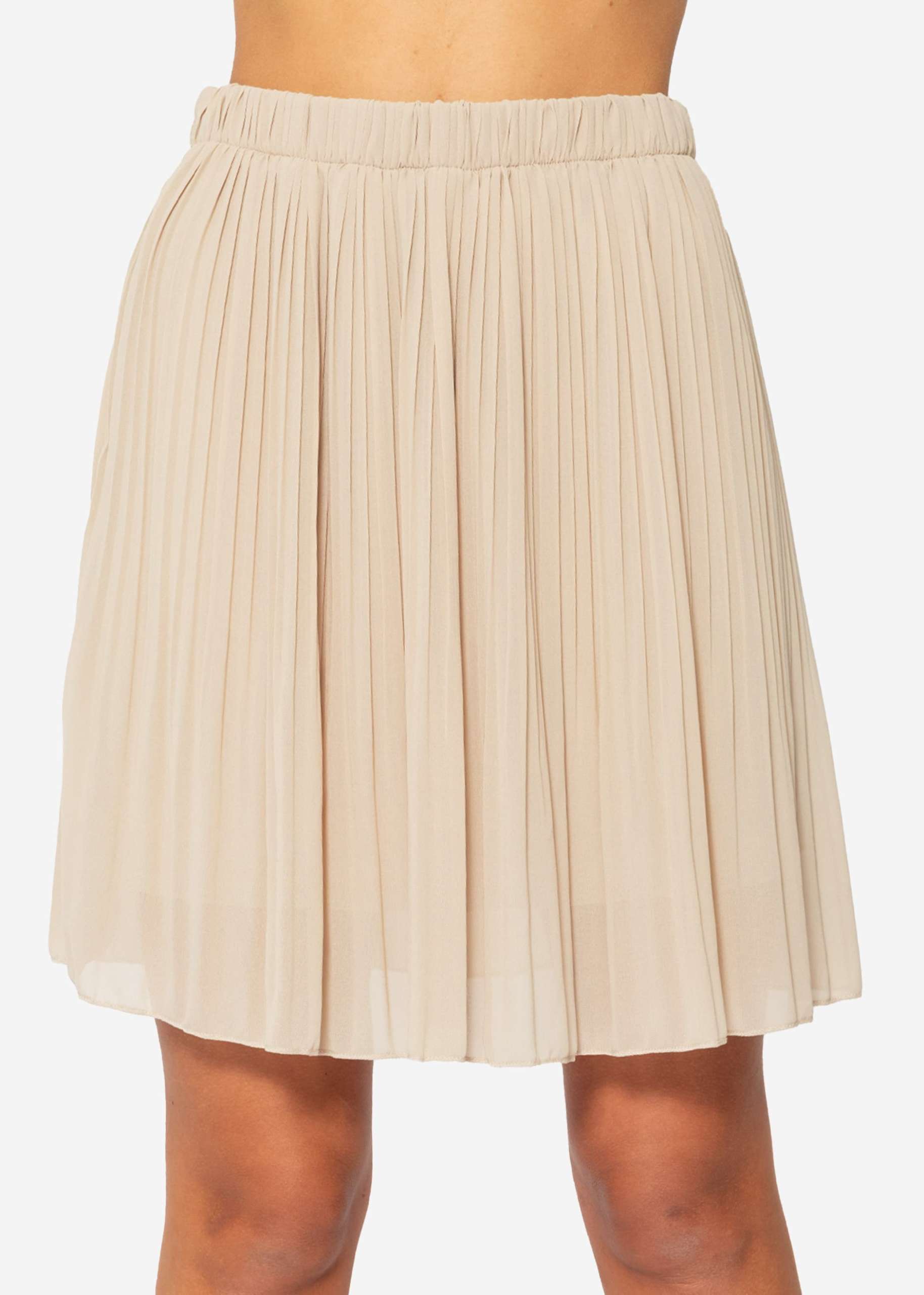 Chiffon pleated skirt, beige