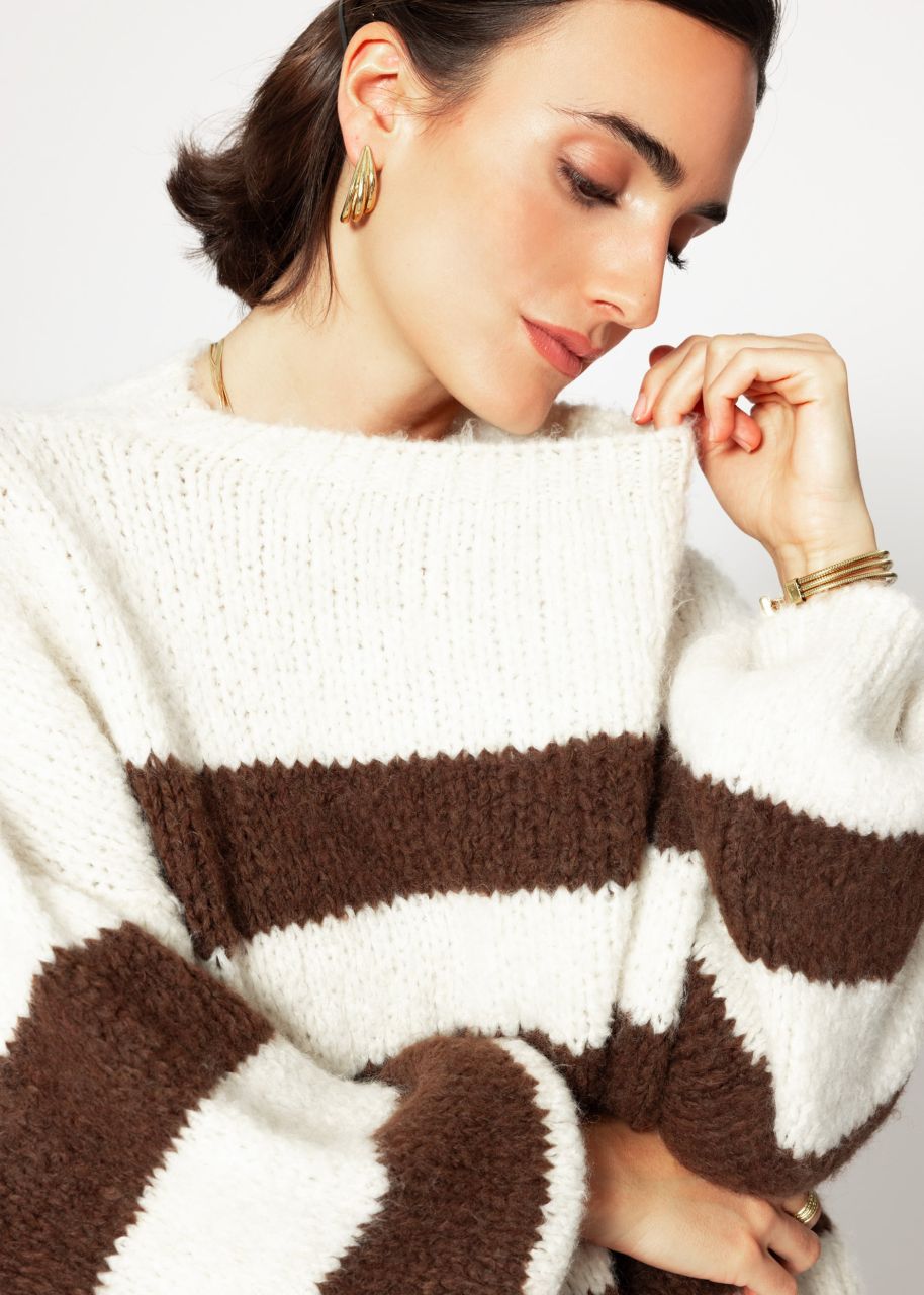 Striped oversize sweater - offwhite