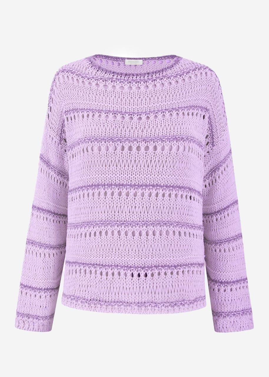 Jumper with ajour pattern - lilac-purple