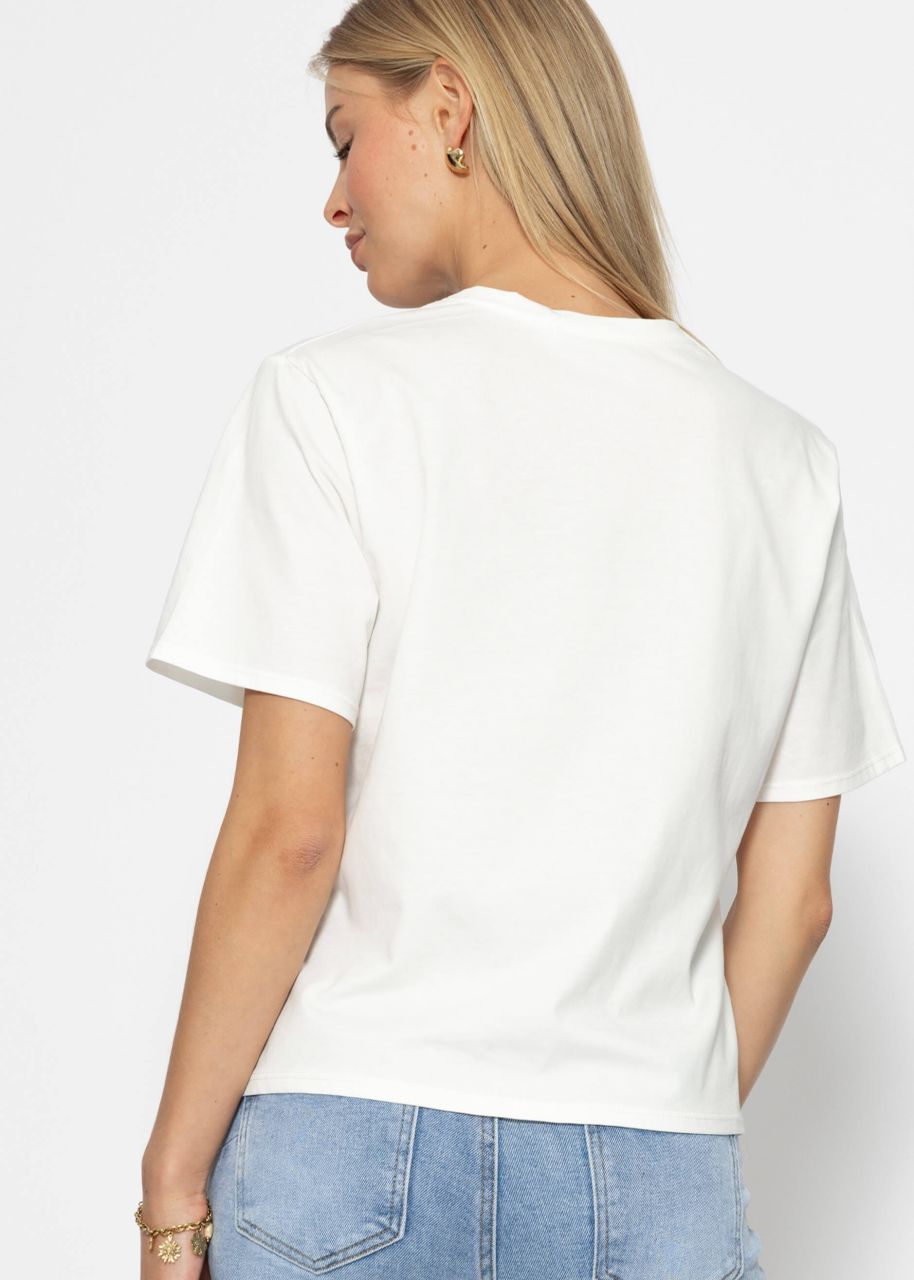 Oversized T-shirt with "MOM" print - offwhite