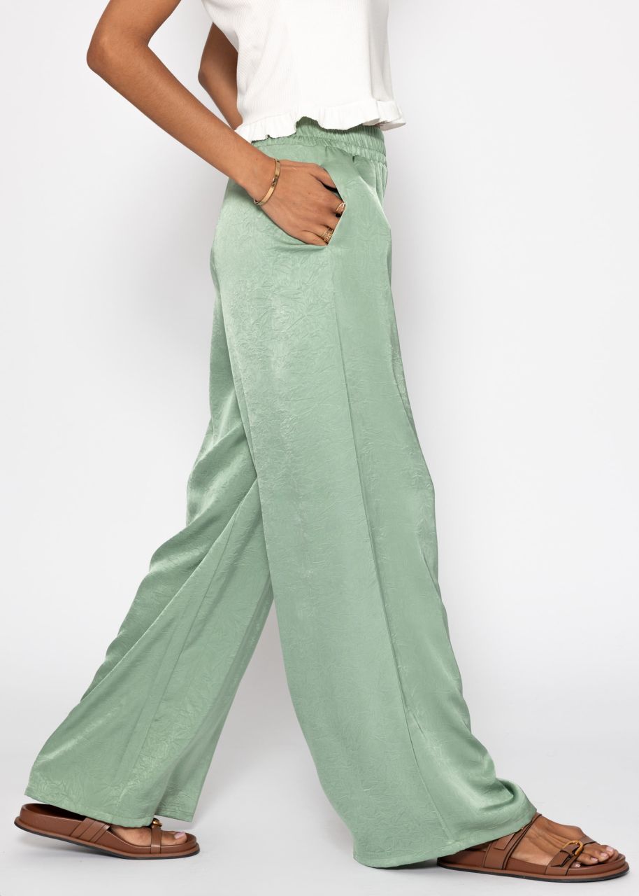 Satin wide-leg trousers - pistachio green