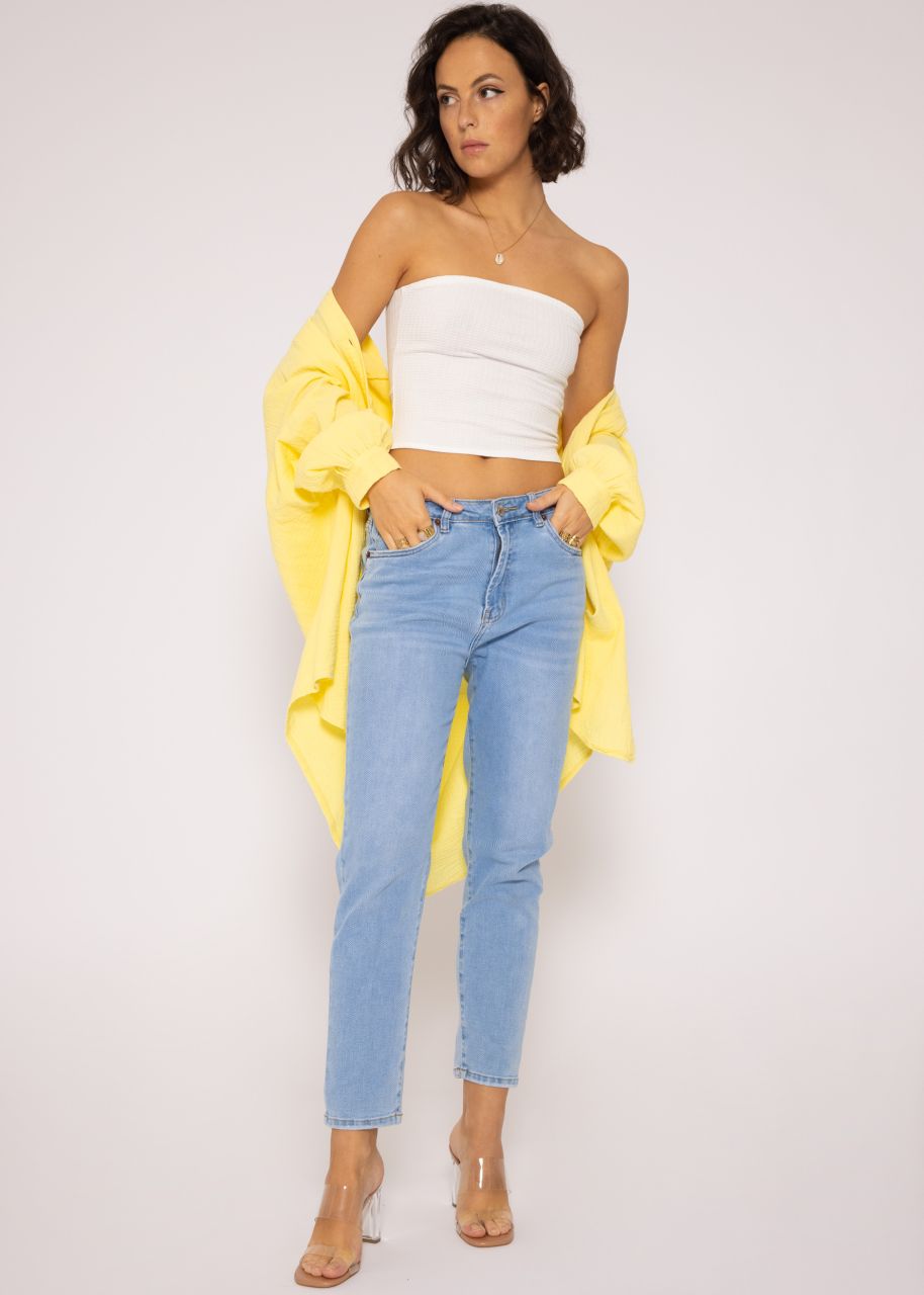 Bandeau top with structure, offwhite