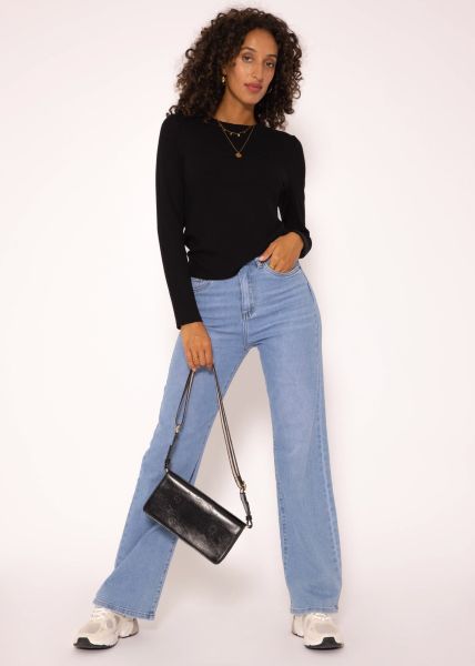 Loose long sleeve shirt - black