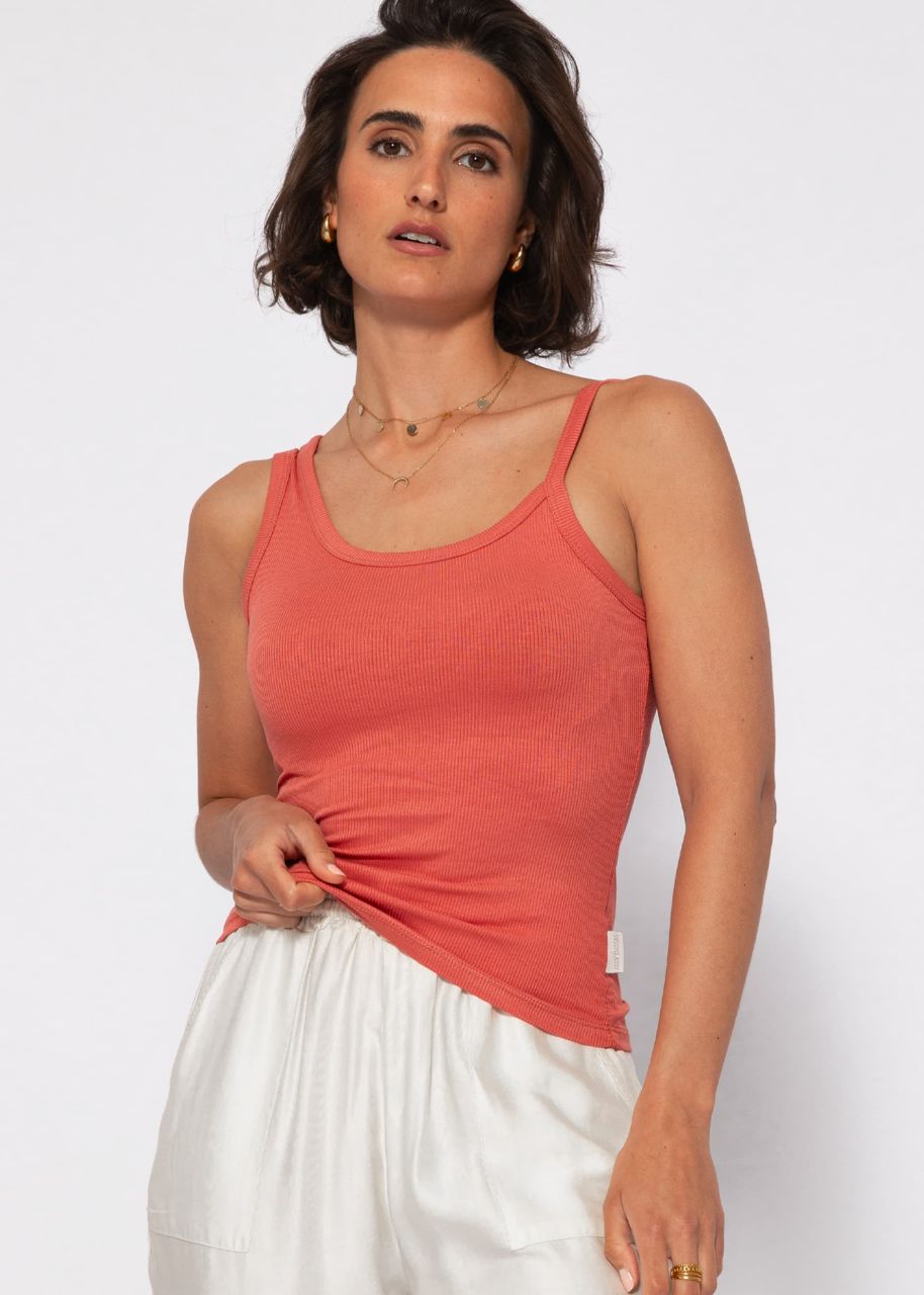 Asymmetric tank top - lobster