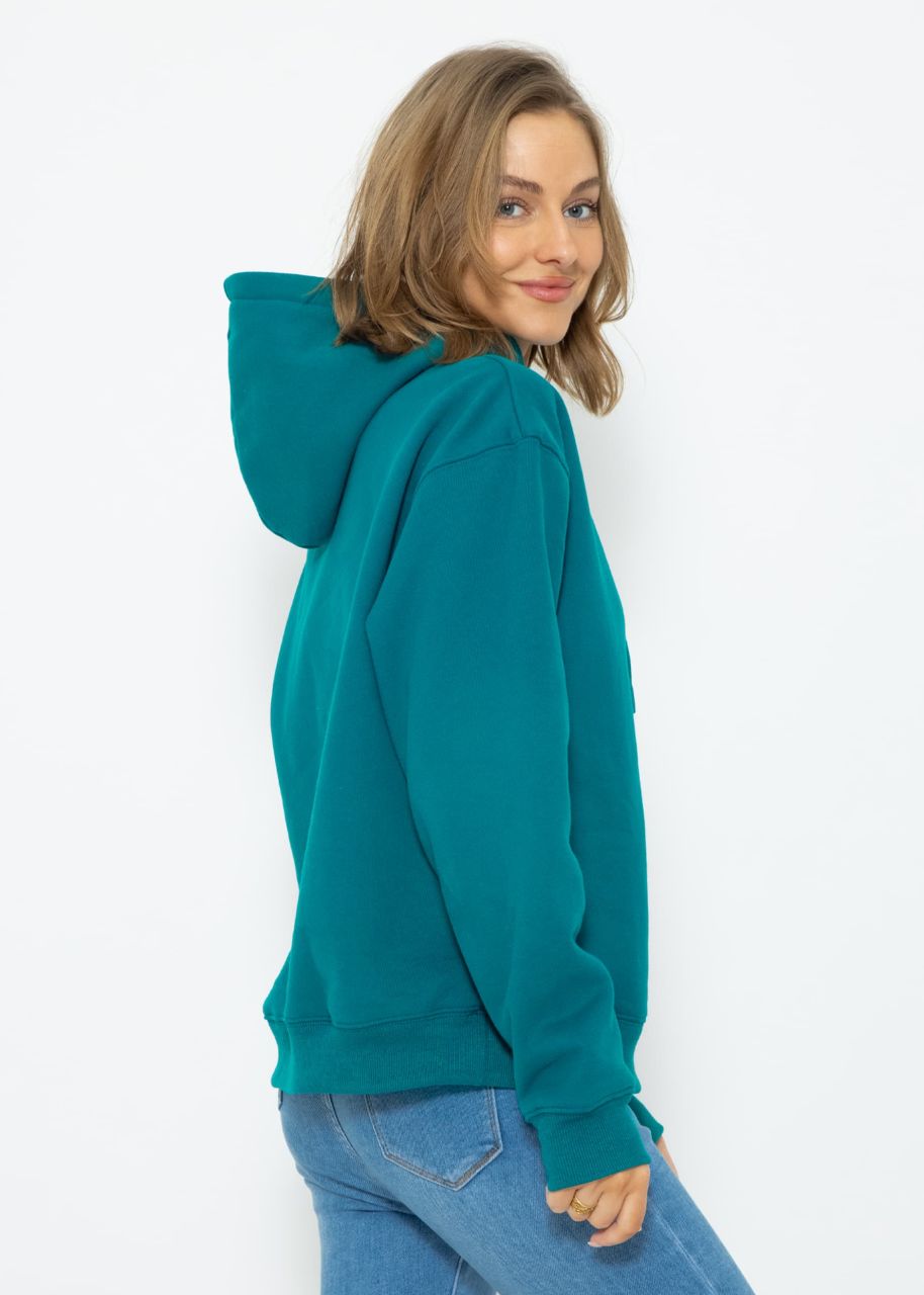 Sweatshirt with hood - petrol green