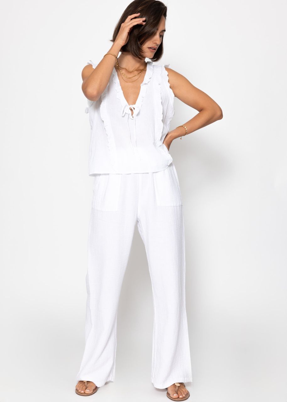 Muslin trousers - white