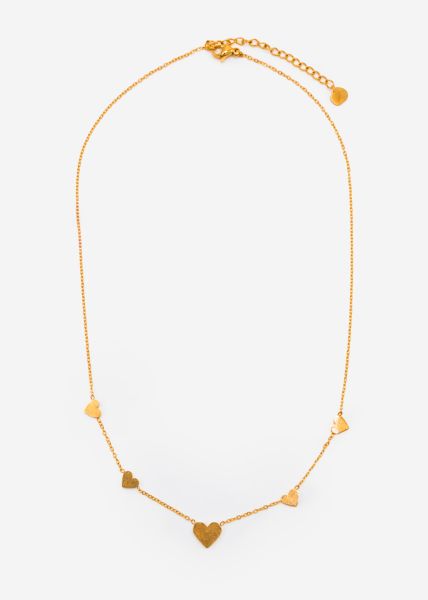 Necklace with hearts - gold