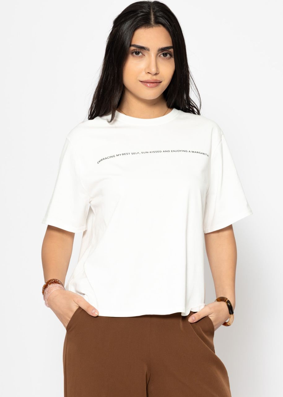 Oversize T-shirt with print - offwhite